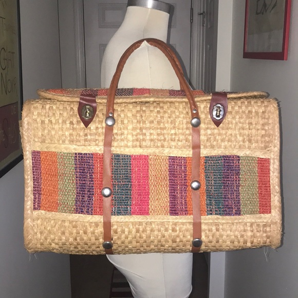 extra large straw tote